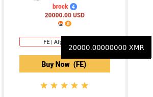 How to know your vendor level and price in BTC or XMR